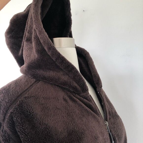 Nike ACG 1/2 Zip Fleece Jacket Brown Warm Hooded Women Size Large Pullover - Picture 10 of 14